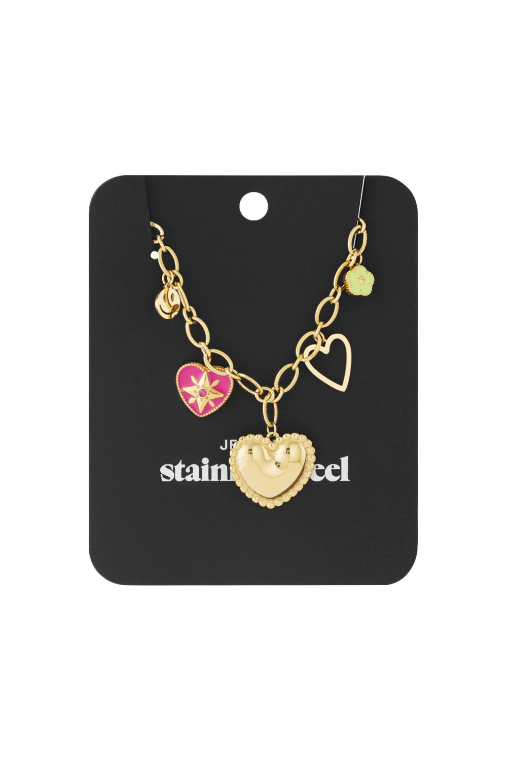 Colliers Pendentifs En Acier Inoxydable En Forme De Cœur, Décontractés Et Quotidiens Image4