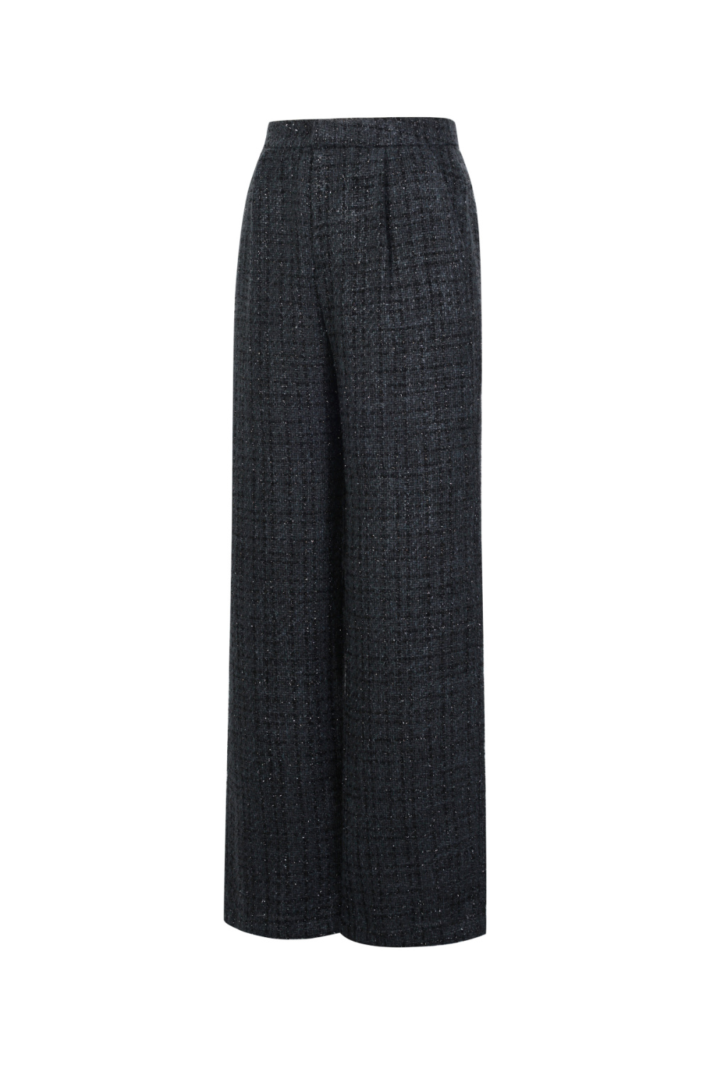 Tissu En Fibre De Polyester Femmes Pantalon Droit Élégant À Carreaux Automne/Hiver Image2