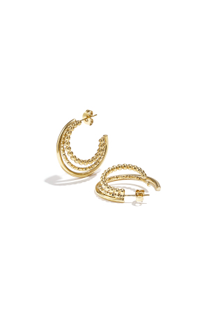 Boucles D'Oreilles Créoles Combinées Avec Motif h5 
