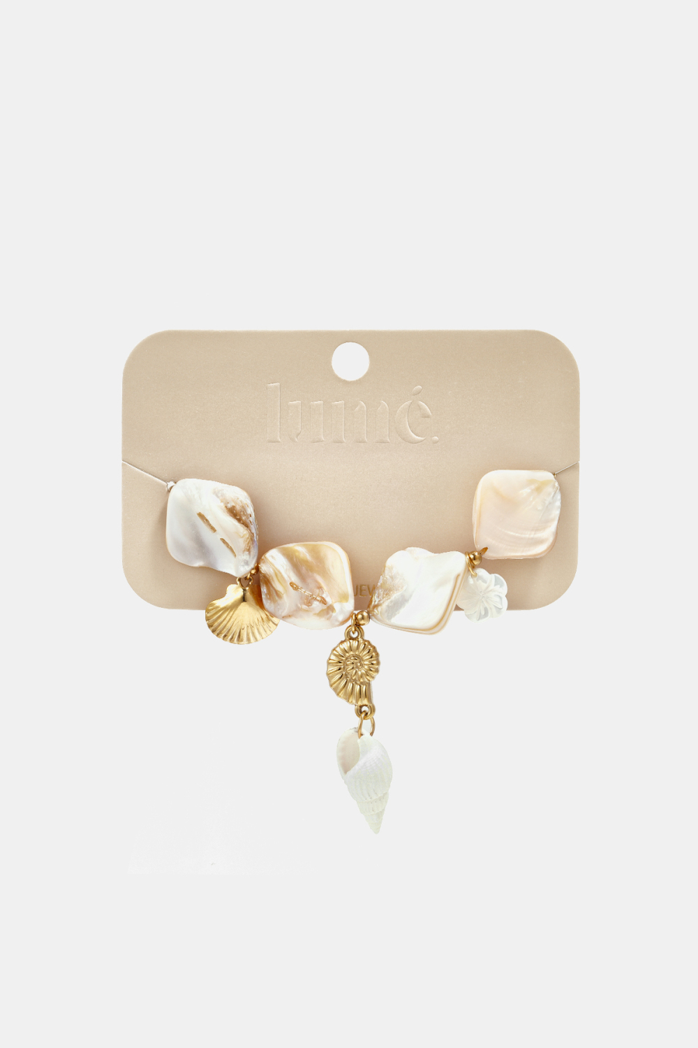 Bracelet Beige Orné De Coquillages Et De Breloques Marines Image4