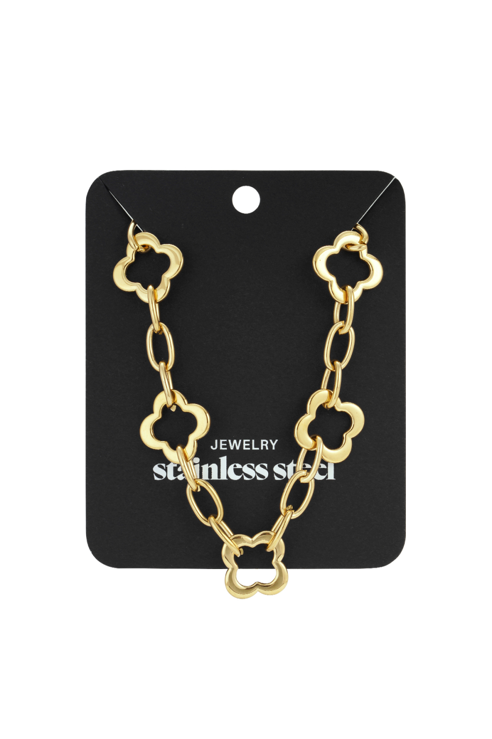 Colliers En Acier Inoxydable Clover, Série Décontractée, Simple Et Quotidienne, Bijoux Pour Femmes h5Image5