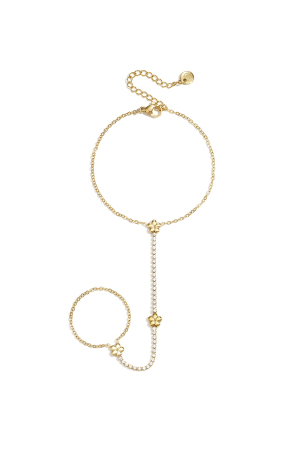 Bracelet De Main Style Tennis Avec Fleurs h5 