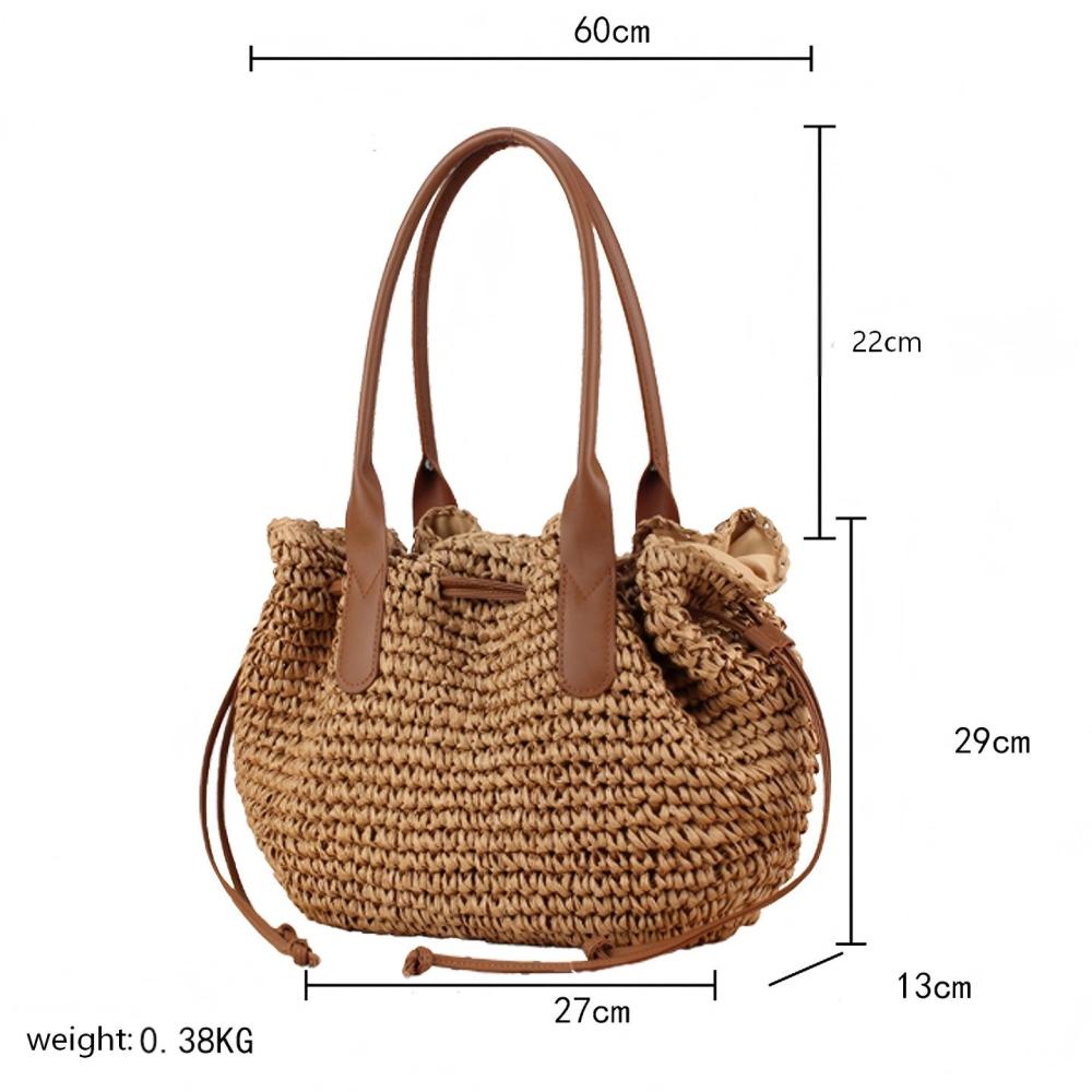 Sacs De Plage Pour Femmes En Coton Tissé Résistant, Parfaits Pour Les Vacances h5Image7