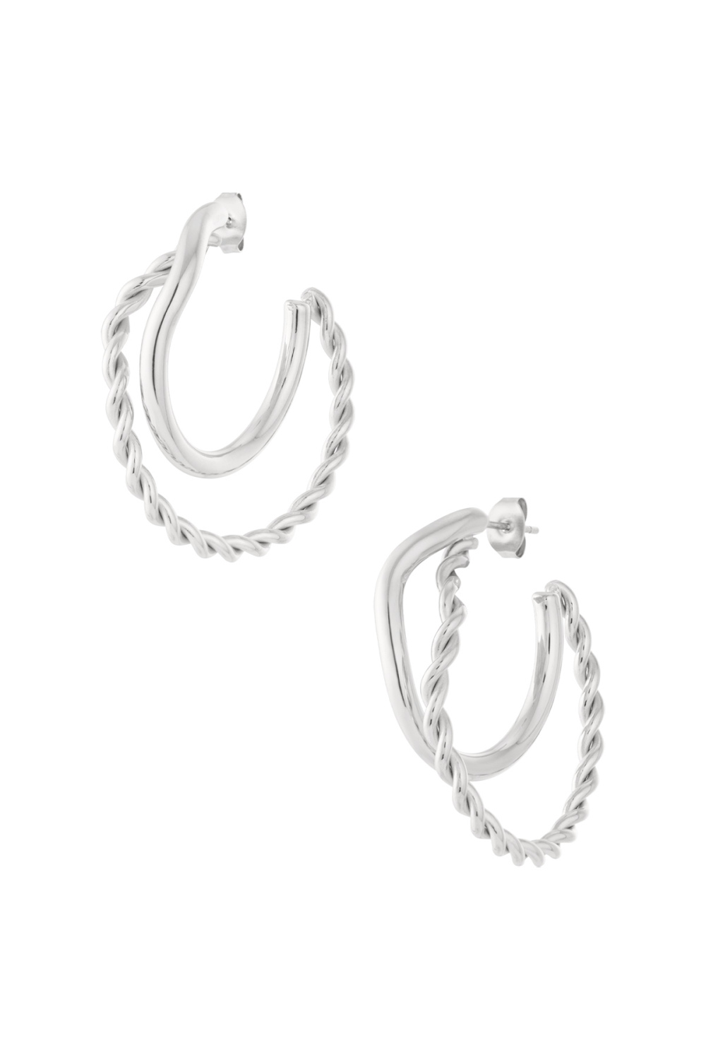 Boucles D'Oreilles Créoles Tressées Bio h5Image3