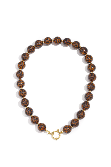 Colliers de perles en acrylique, série rétro classique quotidienne, bijoux pour femmes - 16 mm