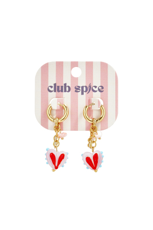 Boucles D'Oreilles Avec Des Breloques En Forme De Cœur Colorées h5 Image6