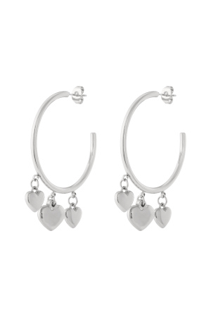 Boucles D'Oreilles Créoles En Forme De Cœur h5 Image3