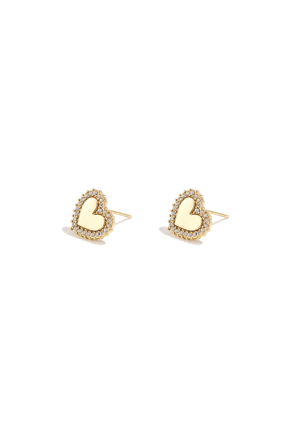 Boucles D'Oreilles Puces En Forme De Cœur Aux Bords Sertis