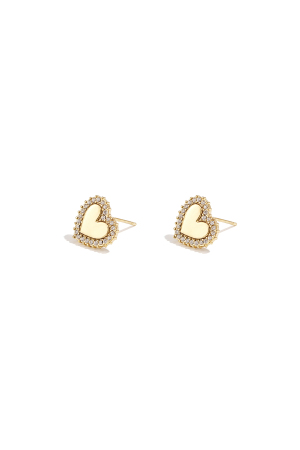 Boucles D'Oreilles Puces En Forme De Cœur Aux Bords Sertis h5