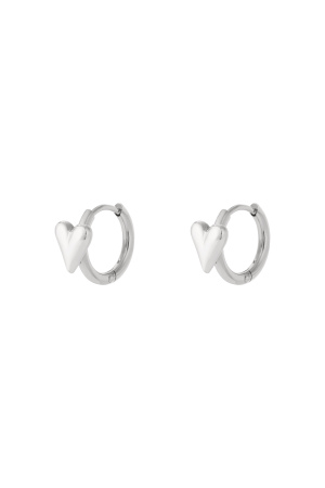 Boucles D'Oreilles Créoles Avec Mini Cœur h5 Image3