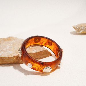 Bracelet Jonc Rétro En Résine En Forme De Coquillage, 1 Pièce h5 Image4