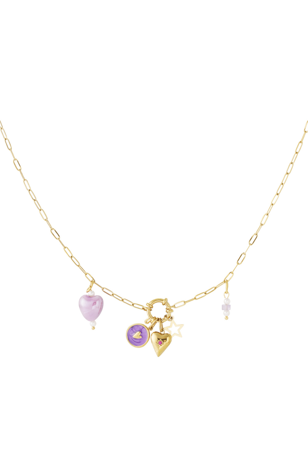 Collier Diy En Forme De Cœur Violet Image4