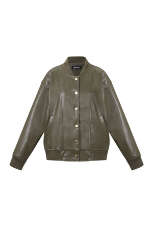 Tissu Polyester Fibre Veste Bomber Femme Automne/Hiver Style Urbain h5