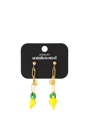 Boucles D'Oreilles Soleil Citron h5 Image4