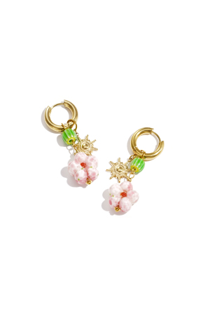 Boucles D'Oreilles Avec Pendentifs Perlés Et Breloque Soleil h5 