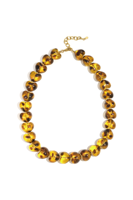 Colliers de perles en acrylique imprimé léopard rétro série classique quotidienne bijoux pour femmes