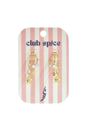 Boucles D'Oreilles Triples Avec Pendentifs Floraux h5 Image3