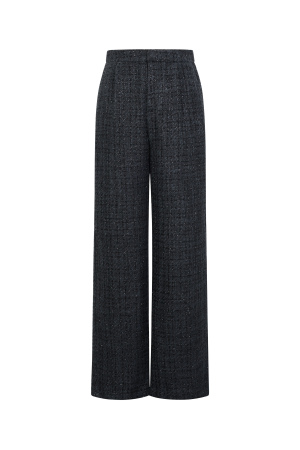 Tissu En Fibre De Polyester Femmes Pantalon Droit Élégant À Carreaux Automne/Hiver h5 