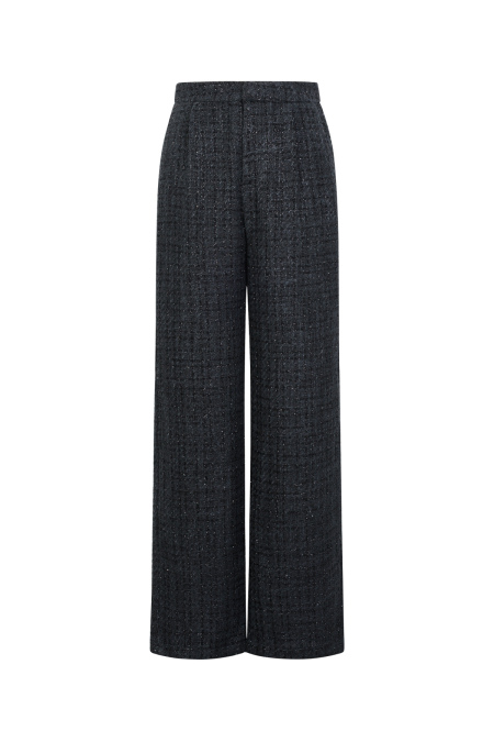 Tissu en Fibre de Polyester Femmes Pantalon Droit Élégant à Carreaux Automne/Hiver 2