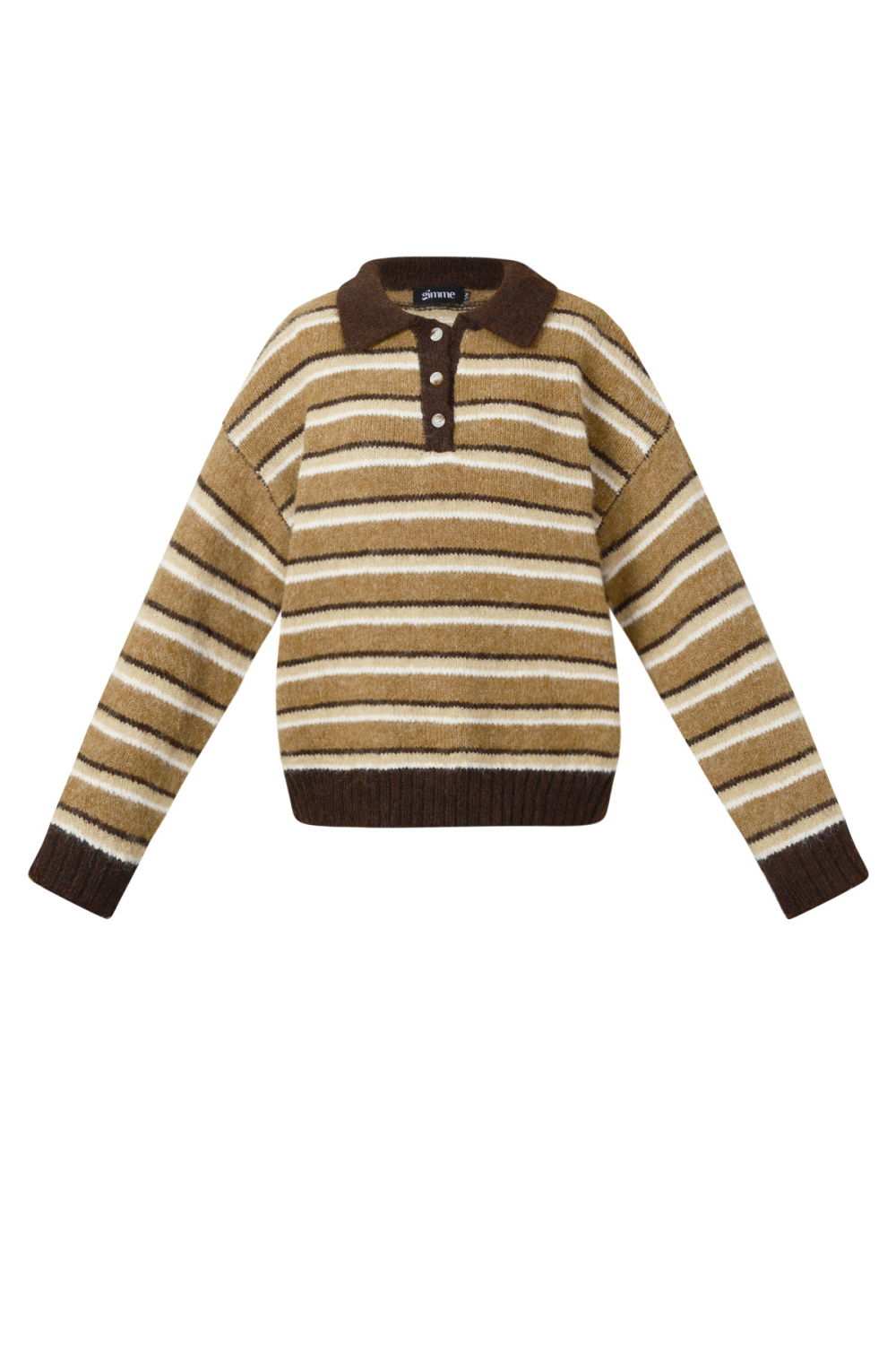 Pull Polo En Maille À Rayures 