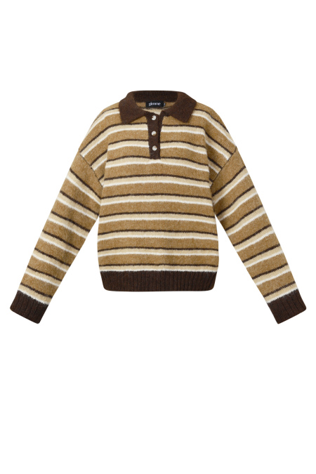 Pull polo en maille à rayures 2