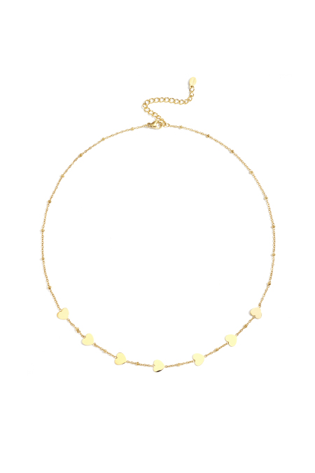 Colliers chaîne en acier inoxydable, série cœur, décontracté, quotidien, simple, bijoux pour femmes