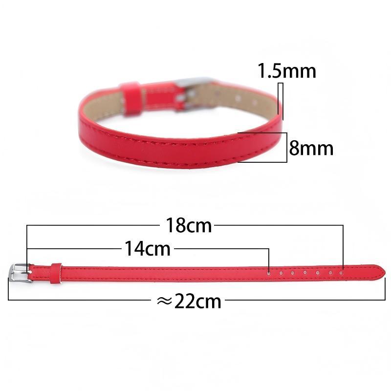 Bracelets À Breloques Simples À Faire Soi-Même Pour Femmes, Couleur Unie, En Pu h5Image5
