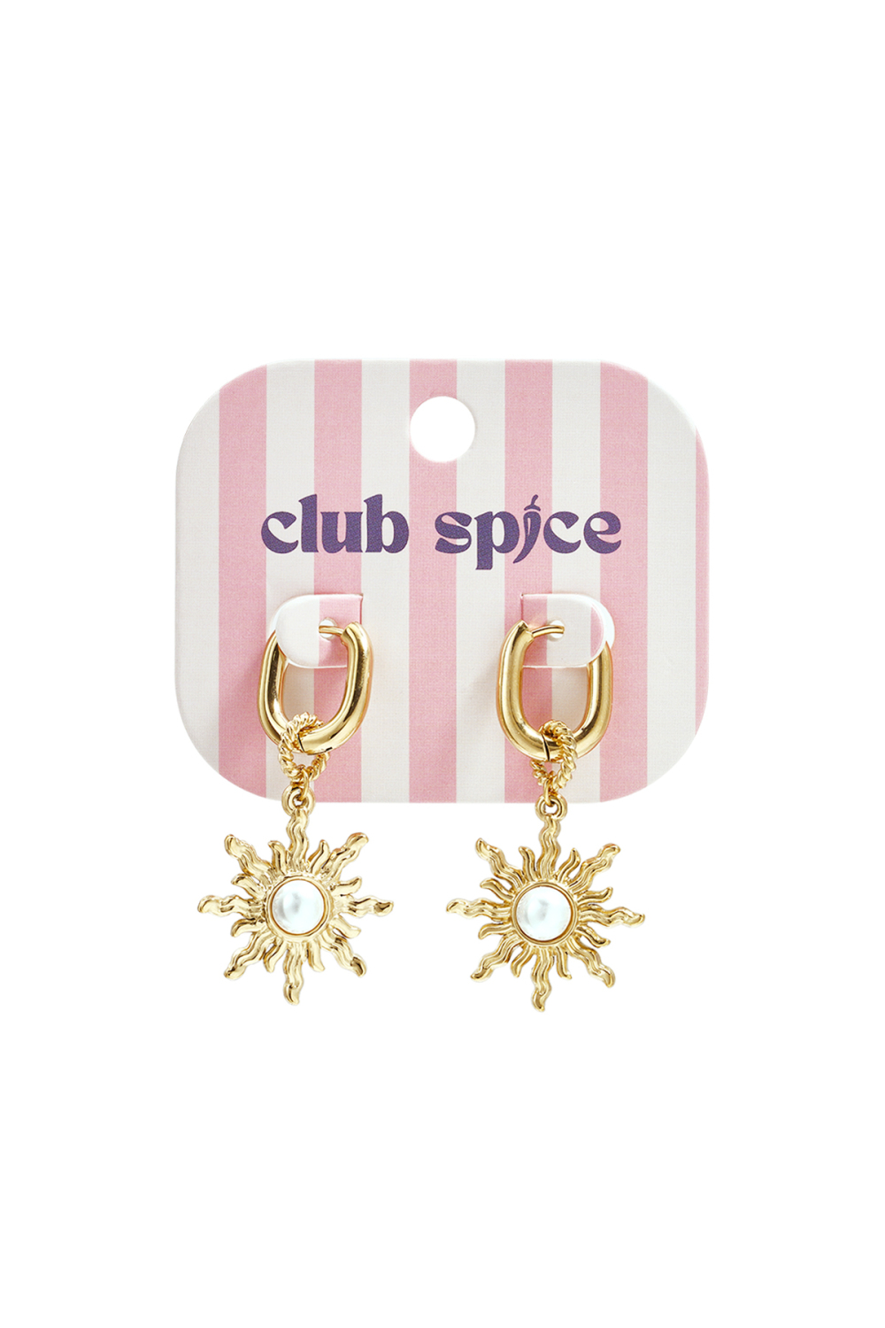Boucles D'Oreilles Squovales Avec Breloque Soleil Bohème h5Image3