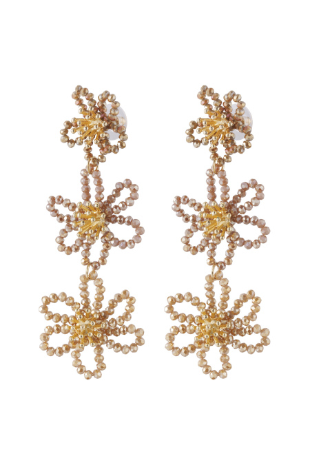 Boucles D’oreilles De Déclaration De Fête De Fleurs - Orange/Violet