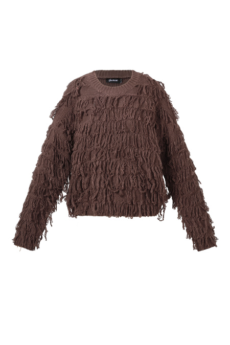 Pull tricoté à franges 2