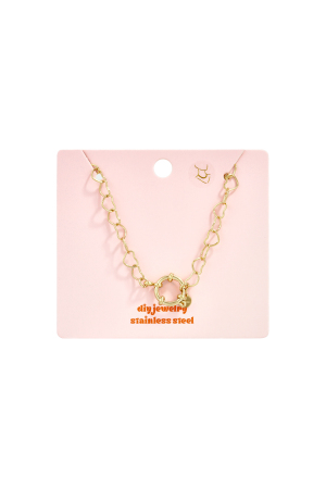 Bracelet-Collier 2 En 1 Avec Maillons En Forme De Cœur h5 Image5