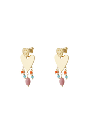 Boucles D'Oreilles Pendantes En Forme De Cœur h5 Image3