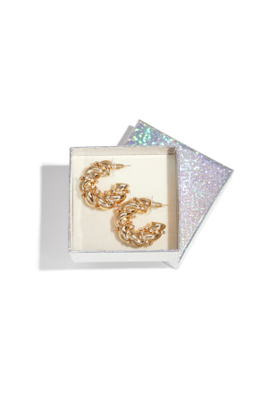 Boucles D'Oreilles Créoles En Fer, Élégantes, Luxueuses, De Noël, Pour Femmes h5 Image2