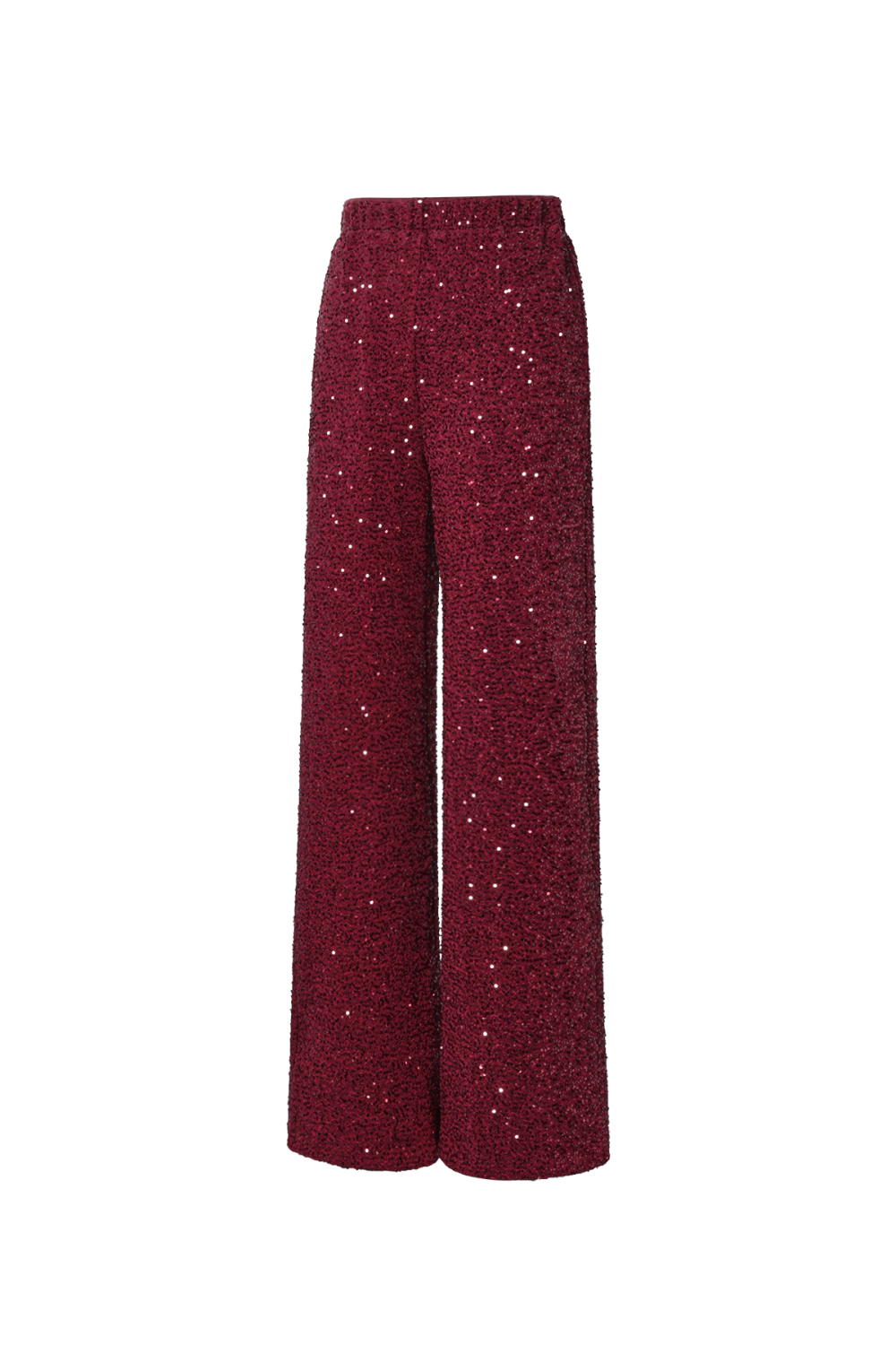Tissu Polyester Fibre Pantalons Droits Femme Élégant Paillettes h5Image2