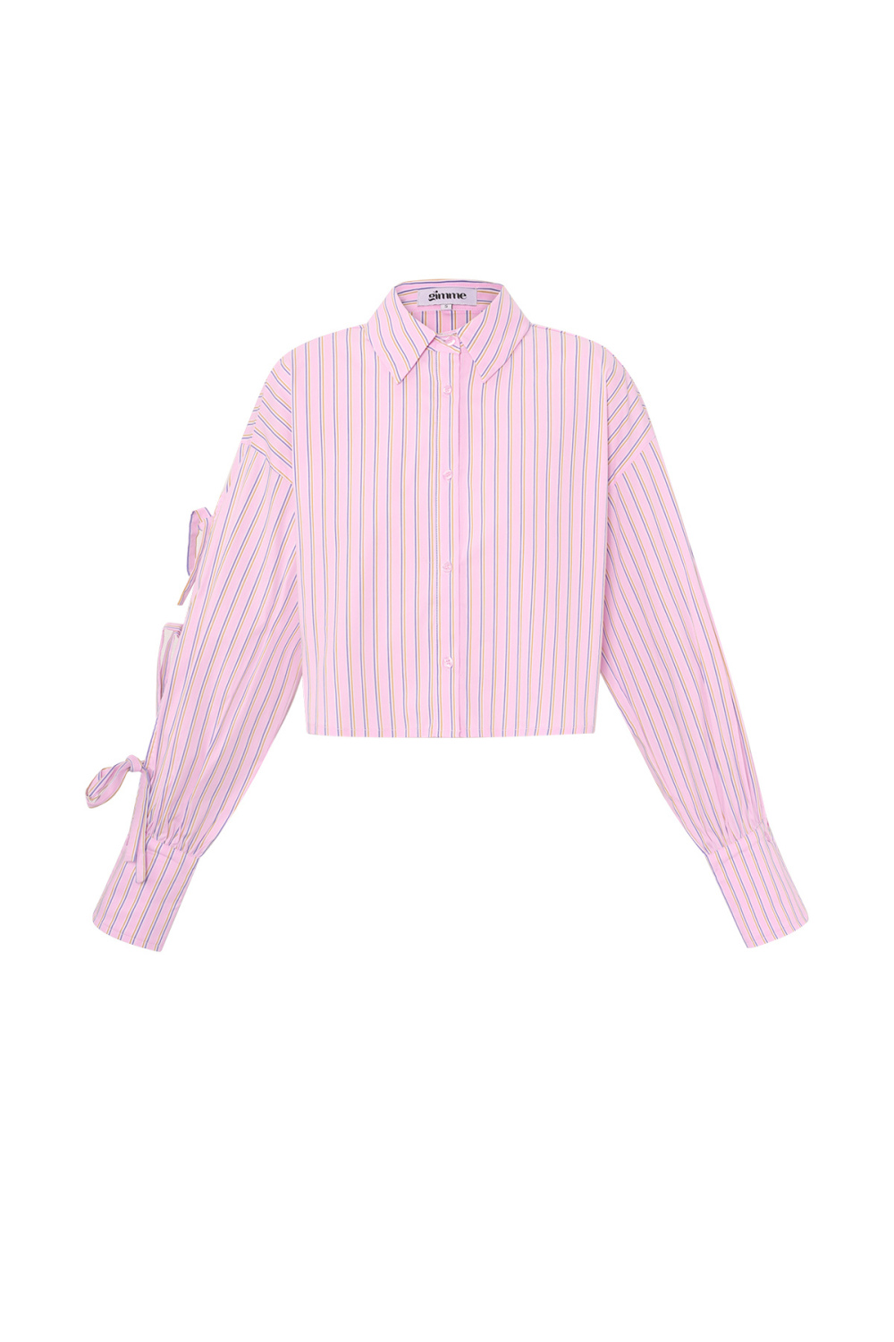 Coton Tissé Chemise Femme Printemps/Été Rayée Manches À Nœuds 