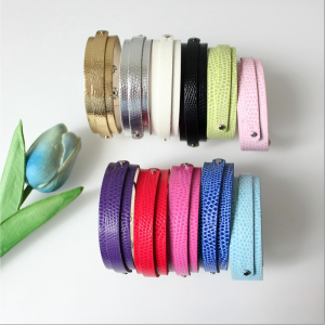 Bracelets À Breloques Pour Femmes En Pu À Motif Écailles De Serpent, Collection Luxueuse À Faire Soi-Même h5 Image4