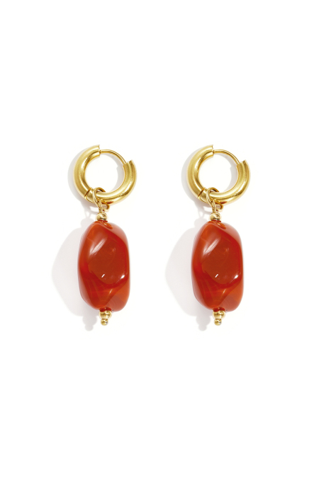 Boucles d'oreilles avec perles organiques