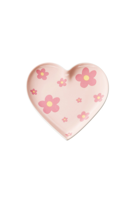 Plateaux à bijoux en forme de cœur, flower power