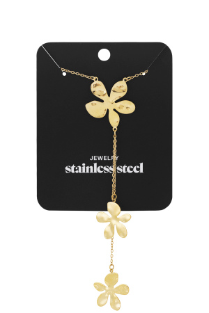 Collier Long De Fête Fleurs - Doré h5 Image5