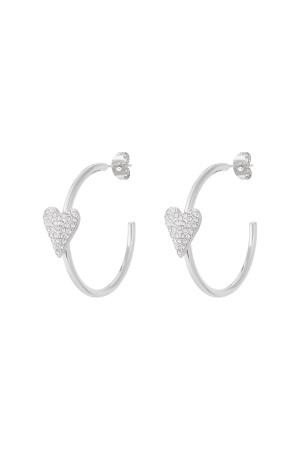Boucles D'Oreilles Créoles En Forme De Cœur h5 Image3
