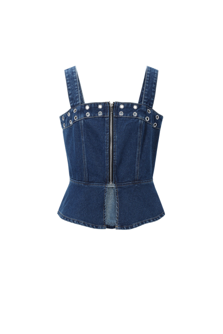 Top en jean à œillets 2