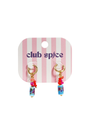 Boucles D'Oreilles Avec Perles Pendantes Et Imprimé Floral h5 Image3