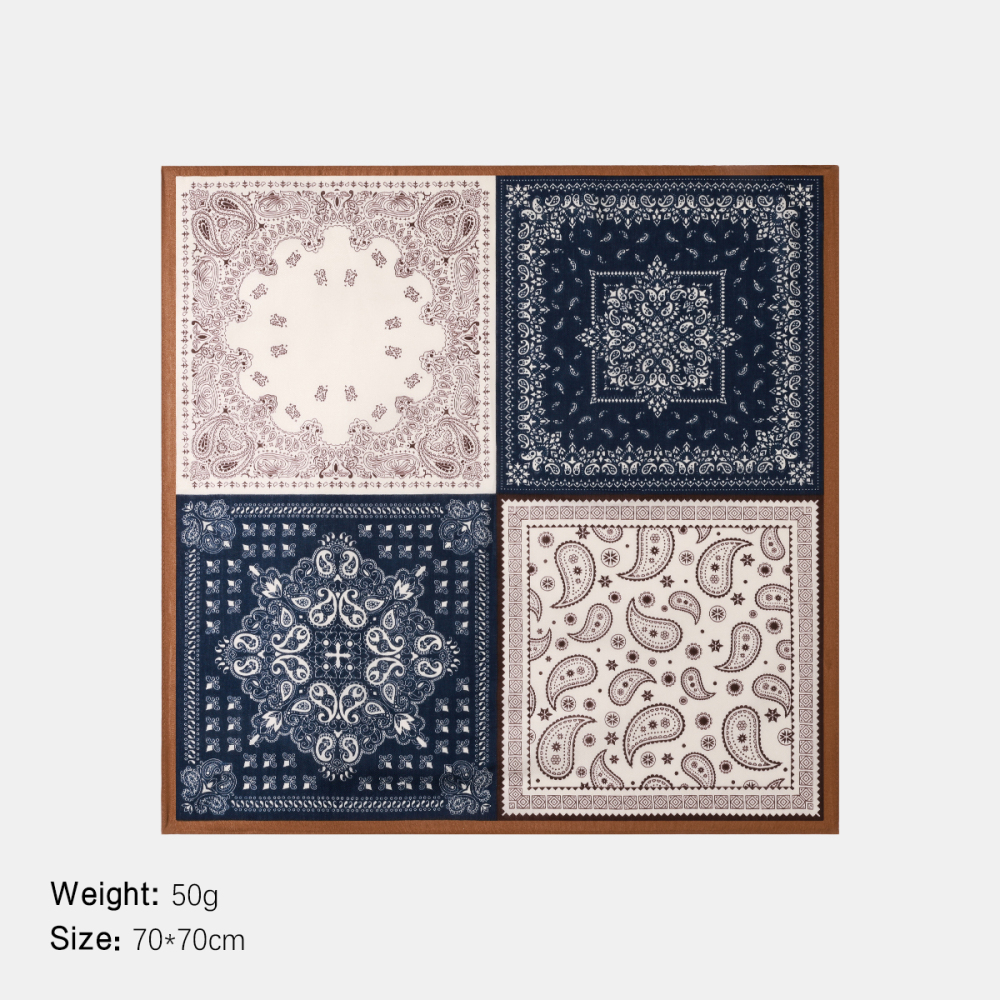 Bandana Rétro Patchwork En Rayonne À Fleurs De Cajou Pour Femme, 1 Pièce h5Image2
