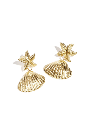 Boucles D'Oreilles Avec Étoile De Mer Et Coquillage h5 