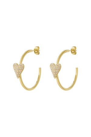 Boucles D'Oreilles Créoles En Forme De Cœur h5 