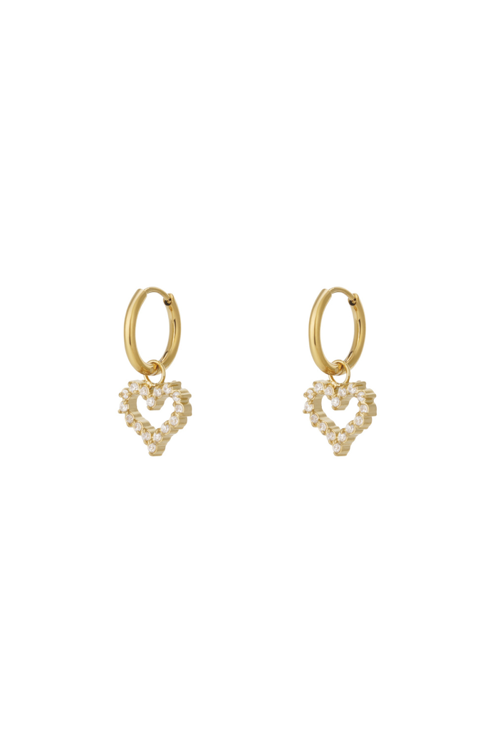 Boucle D'Oreille Coeur En Strass 