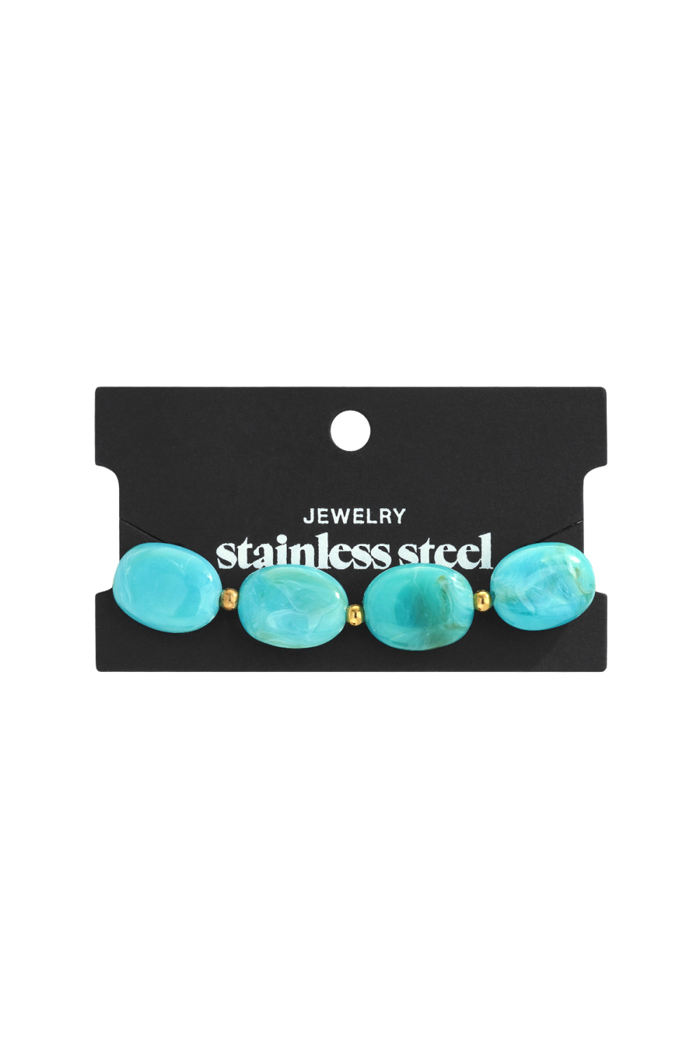 Bracelet De Perles Ovales Et Dorées Image4
