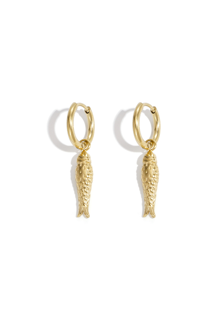 Boucles d'oreilles en acier inoxydable à motif poisson