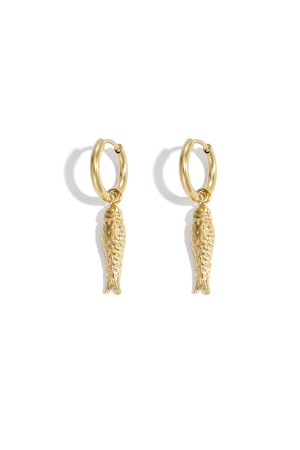 Boucles D'Oreilles En Acier Inoxydable À Motif Poisson h5