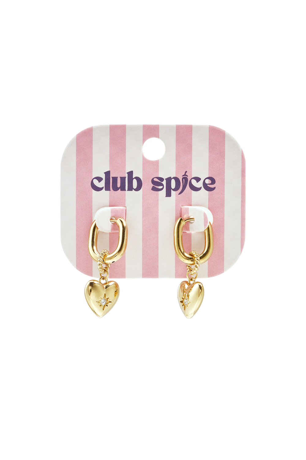 Boucles D'Oreilles Ovales Avec Pendentif En Forme De Cœur Et Pierre Image3